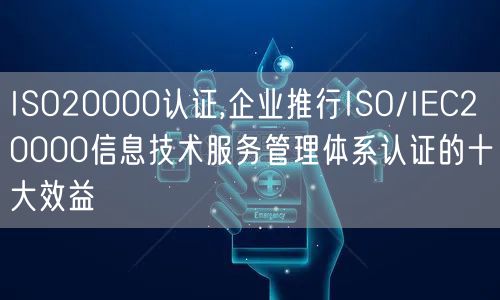 ISO20000認證,企業(yè)推行ISO/IEC20000信息技術(shù)服務(wù)管理體系認證的十大效益(10)